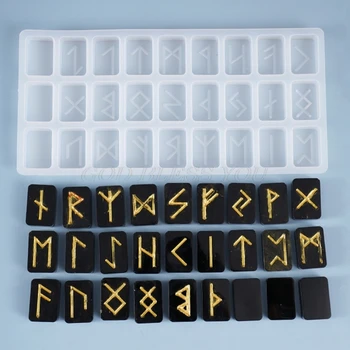 

Energy Symbol Runes Letter Word Model Mirror Casting Silicone Mould Crystal Epoxy Resin Mold DIY Pendant Making Tool