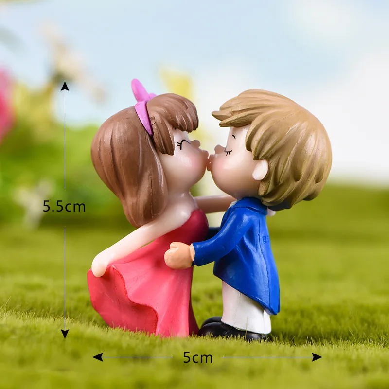 Романтические парные фигурки милые влюбленные свадебные куклы ПВХ сказочные садовые миниатюрные украшения для дома - Color: 003