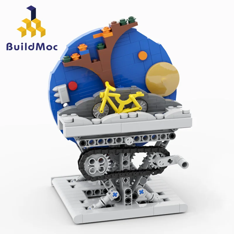 

Travel Around the World Rotating DIY blocks Science and Technology Series Traveling world Hand Rotating Ferris Wheel Bricks