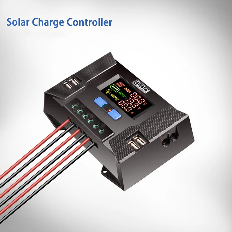 Солнечный Зарядное устройство Контроллер Dual USB ЖК-дисплей Дисплей 12V 24V солнечных батарей Панель Зарядное устройство регулятор с нагрузкой