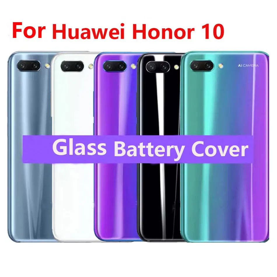 Задняя крышка для Huawei Honor 10 задняя батареи Сменный стеклянный чехол ремонтные