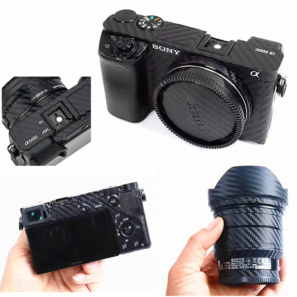 Anti Scratch Camera Body Carbon Fiber Sticker Film Protector For Sony A6000 A6100 A6300 A6400 A6500 A6600 16 50 18 105 18 135 Camera Lcd Screen Aliexpress