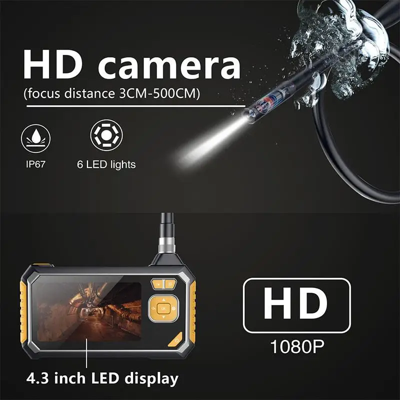 

Handheld Endoscope Ear Cleaning Tool Microscope Inskam112 1080p 4.3 Inch Ear Spoon Borescope Endoscope Visual Endoscope Durable
