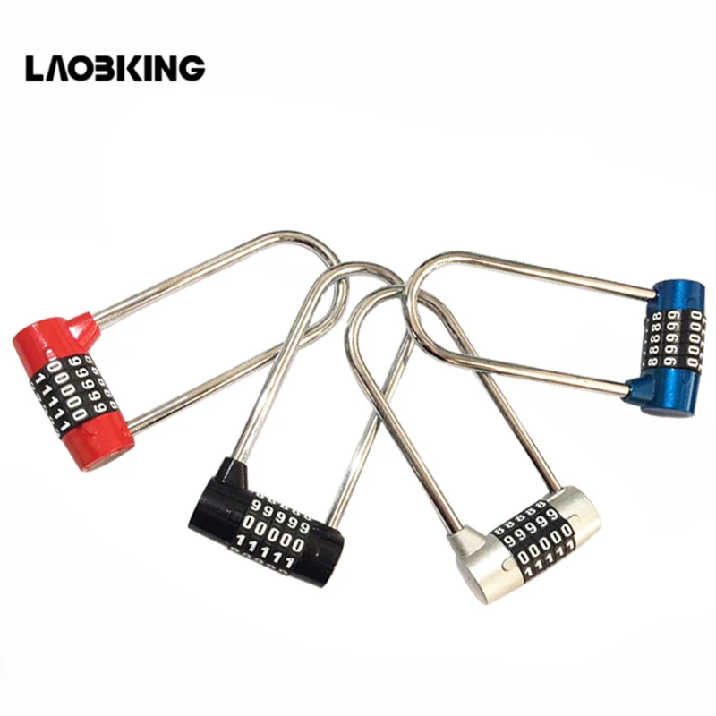 

5 Dial U Type Digit Metal Password Lock Gym Code Lock Padlock Portable Locker Lock Code Lock Steel Bracket Durable and Safe