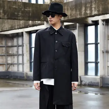 

EWQ / men's wear Asymmetric design black casual suit for male 2020 spring new long sleeve niche blazers loose big size 9Y1597