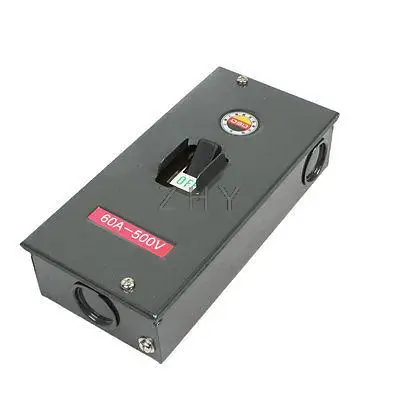 

CY2025A 3P 3 Phase ON/OFF Cooker Switch AC 500V 60A Dark Gray