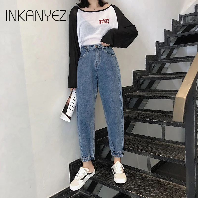 Women Mom Jeans Harem Jeans Casual Denim Pants Boyfriends Jeans Femme Trousers Ripped Jeans Vintage Retro-85