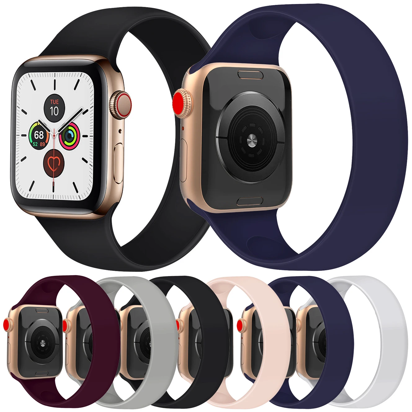 Essidi браслет из мягкой резины ремешок для Apple Watch серии 1 2 3 4 5 Смарт 38 мм 40 42 44 часов