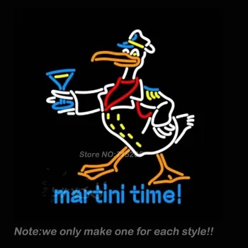 

MARTINI TIME Duck Cheers Neon Light Signs Glass tube neon lamp For room Bedroom Decor Beer bar signs wall lights party