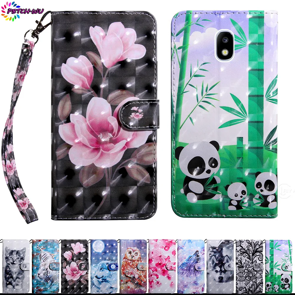 3D Flip Case for Samsung Galaxy J7 Pro 2017 J730 J730GM/DS Mobile Phone Leather Cover SM-J730G SM-J730GM/DS Soft Wallet Bag | Мобильные