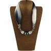New Women Colorful Wrap Scarf Multi-style Decorative Jewelry Necklace Pendant Scarf Hijabs Femme Head Scarves 1