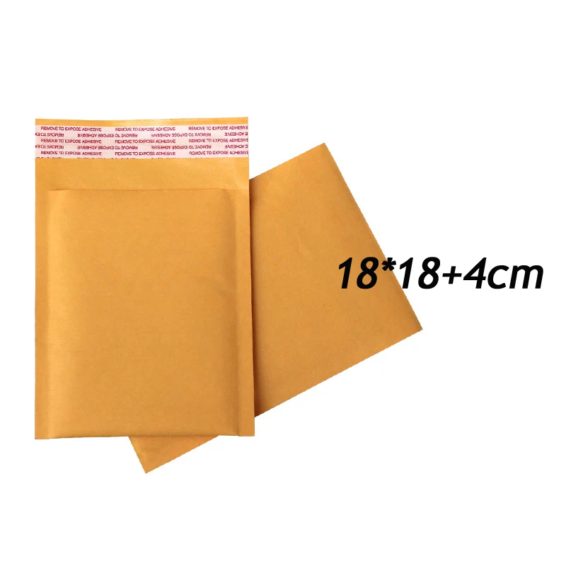 

100pcs/lot 18cm*18cm+4cm Golden Kraft Bubble Mailers Self Adhesive Padded Envelopes