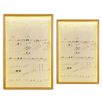 

Solid Wood Pendant Necklace Earrings Jewelry Display Board Stand Organizer Storage Rack for Jewellery Display Holder A