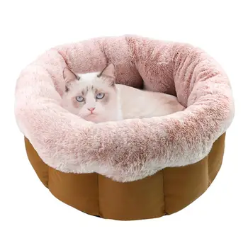 

Fashion dog bed kennel small cat pet puppy round bed house soft warm pad nest thick plush round pet nest kennel 30S27