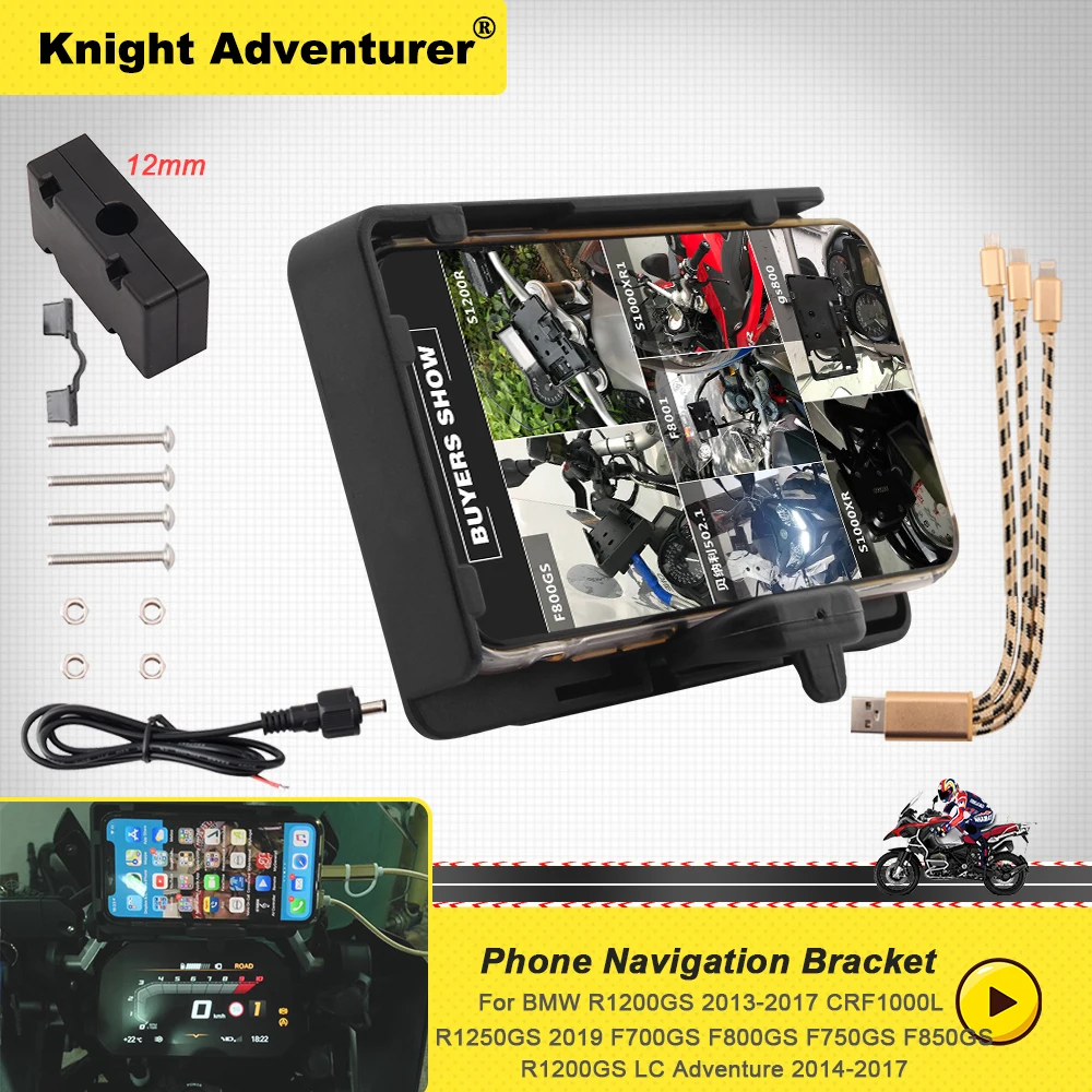 

Fit For BMW R 1200 GS R1200GS LC/ADV 2013-2018 High Quality Mobile Phone Navigation Bracket USB Charging Mount support