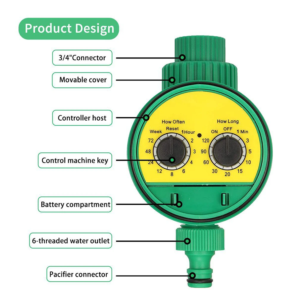 Programmable Digital Hose Faucet Timer Battery Operated Automatic Watering Sprinkler System Irrigation Controller with 1/2Outlet 