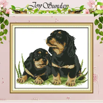 

Two Dogs (3) Patterns Counted Cross Stitch 11CT 14CT Cross Stitch Set Wholesale Animals Cross-stitch Kits Embroidery Needlework
