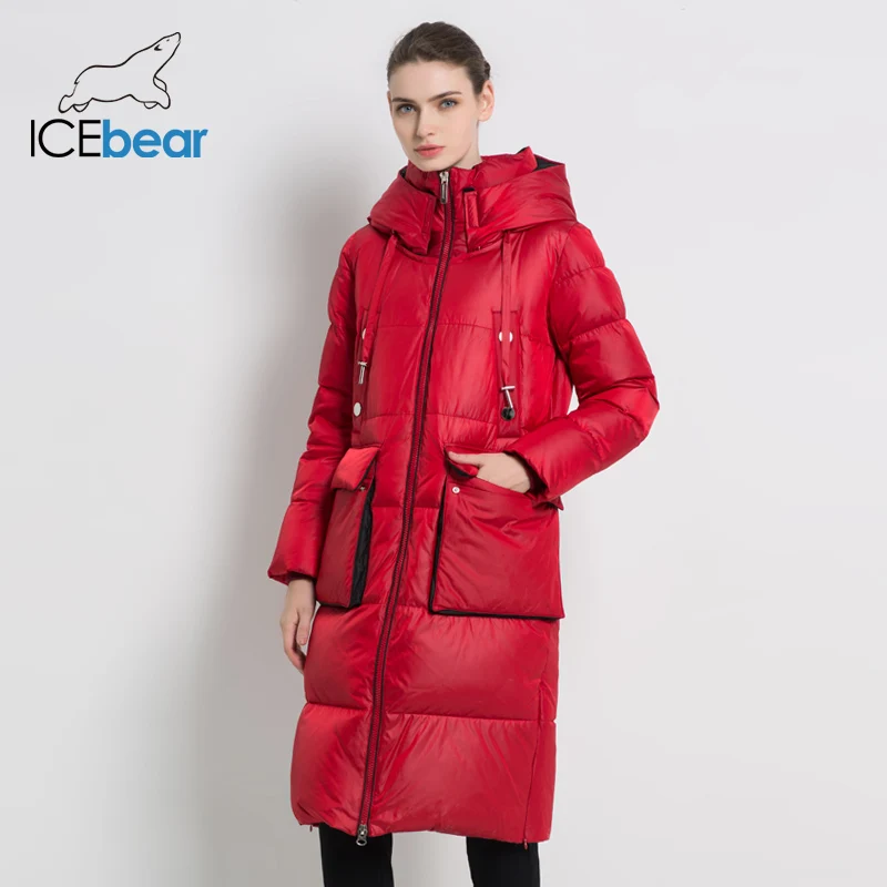 ICEbear2019 Новое зимнее женское пальто Большой карманный женский пиджак Стильное