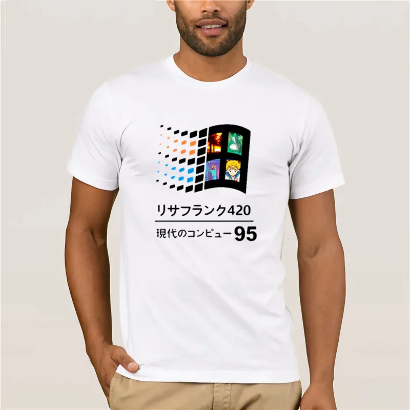 Printed T-shirt crew neck short sleeve casual Vaporwave Man Fashion Classic Comfortable O Neck Tshirts | Мужская одежда