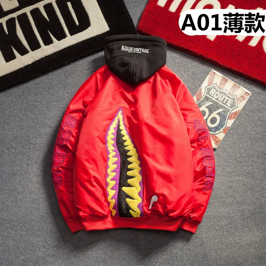 Новая европейская американская Японская уличная Harajuku Женская куртка-бомбер вышитые мужские куртки Утепленные Пальто Плюс Размер - Цвет: 1