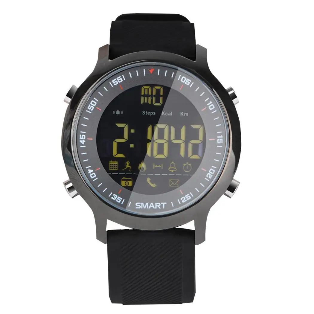 Unisex Fashion LCD Digital Pin Buckle Round Waterproof Pedometers Smart Watch