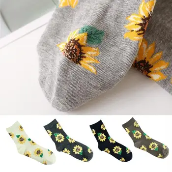 

Fashion Creative Harajuku Japanese Socks Spring Fall Short Sunflower Casual Winter Socks Cotton Colorful Tide M2V2