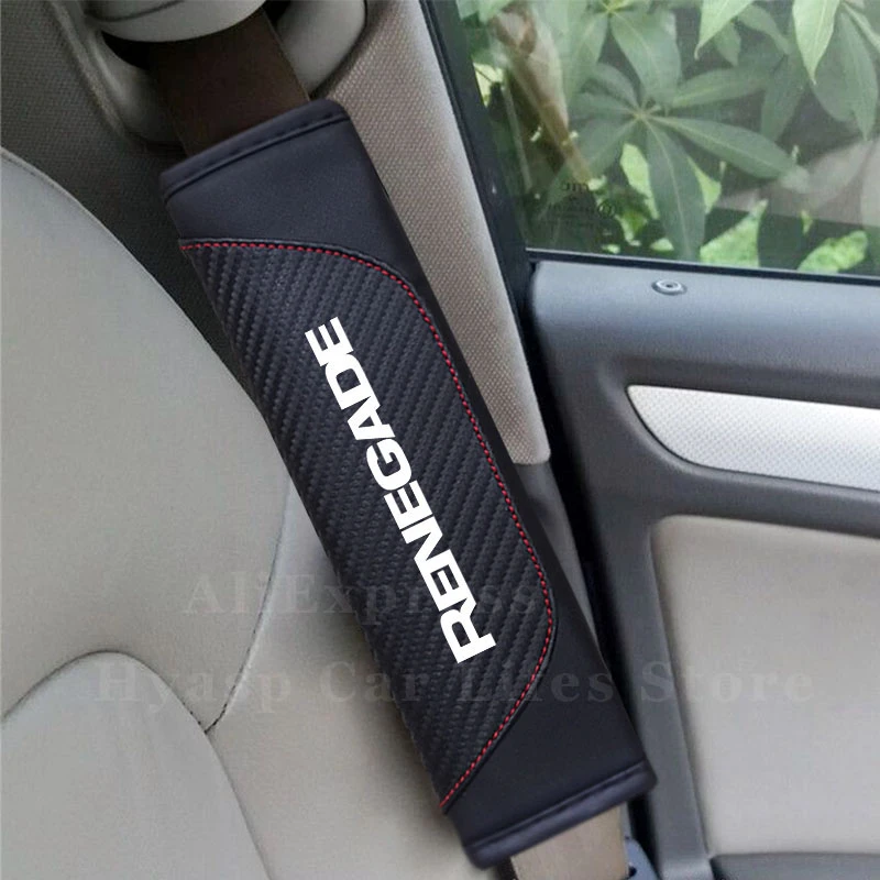 Carbon Fiber Car Seat Belt Cover Shoulder Cushion Pads For PEUGEOT SPORT Comfort