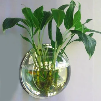 

Multi-purpose Hanging Wall Mounted Fish Tank Bowl Aquarium Plant Fish Bubble Acrylic Vases Flower Plant Pot E2S