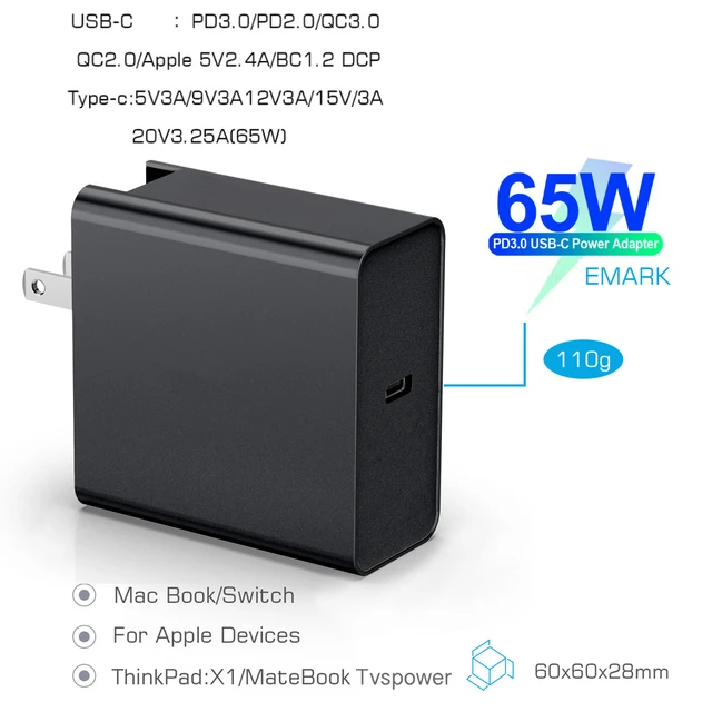 61W USB C Adaptateur Secteur Chargeur pour MacBook Pro 13-14