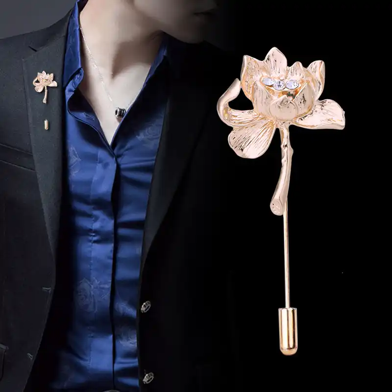 Lotus Flower Lapel Pin Brooch Collar Buckle Pins Brooches Ladies Party Gift S