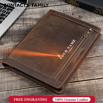 

Leather business office notebook document bag file folder portfolio journal note book case multi-function briefcase organizer