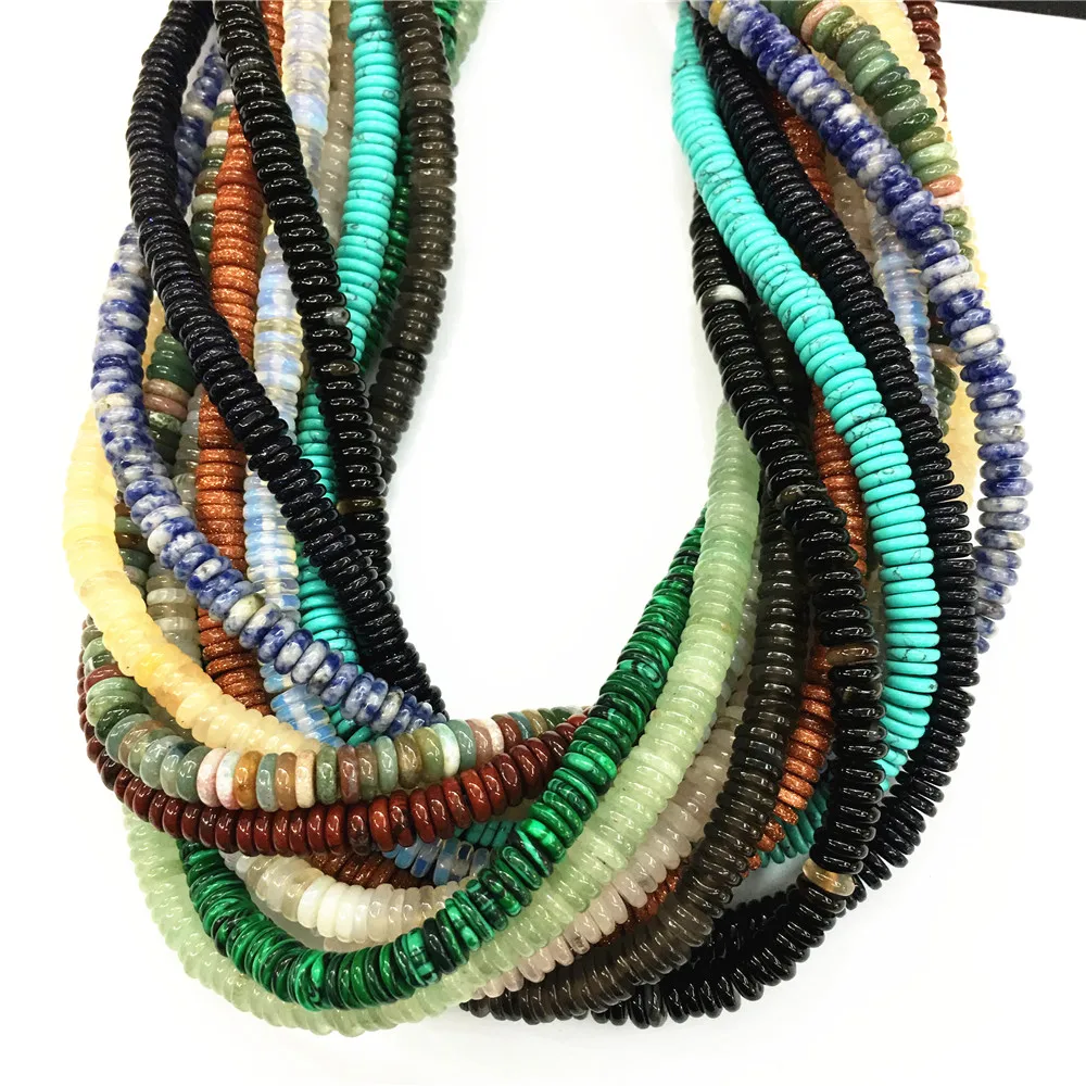 Günstig Gazelle 6*2mm Heißer Verkauf Natürliche Stein Flache Abacus Spacer Lose Perlen Achate Opale Für Schmuck Machen 180PCS Freies Verschiffen