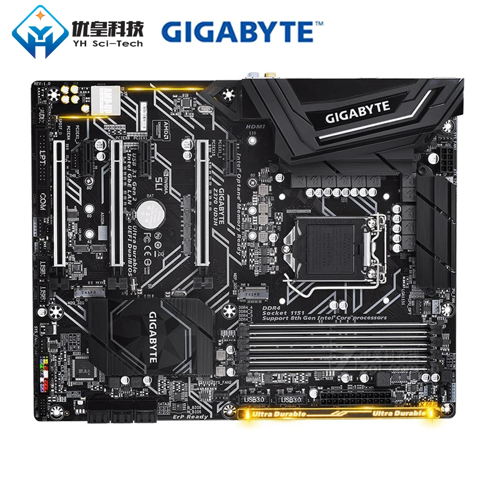Оригинальная б/у настольная Материнская плата Gigabyte GA-Z370 UD3H Socket LGA 1151 Core i7/i5/i3/Pentium/Celeron DDR4 64G ATX Оригинальная б/у настольная Материнская плата Gigabyte GA-Z370 UD3H Socket LGA 1151 Core i7/i5/i3/Pentium/Celeron DDR4 64G ATX