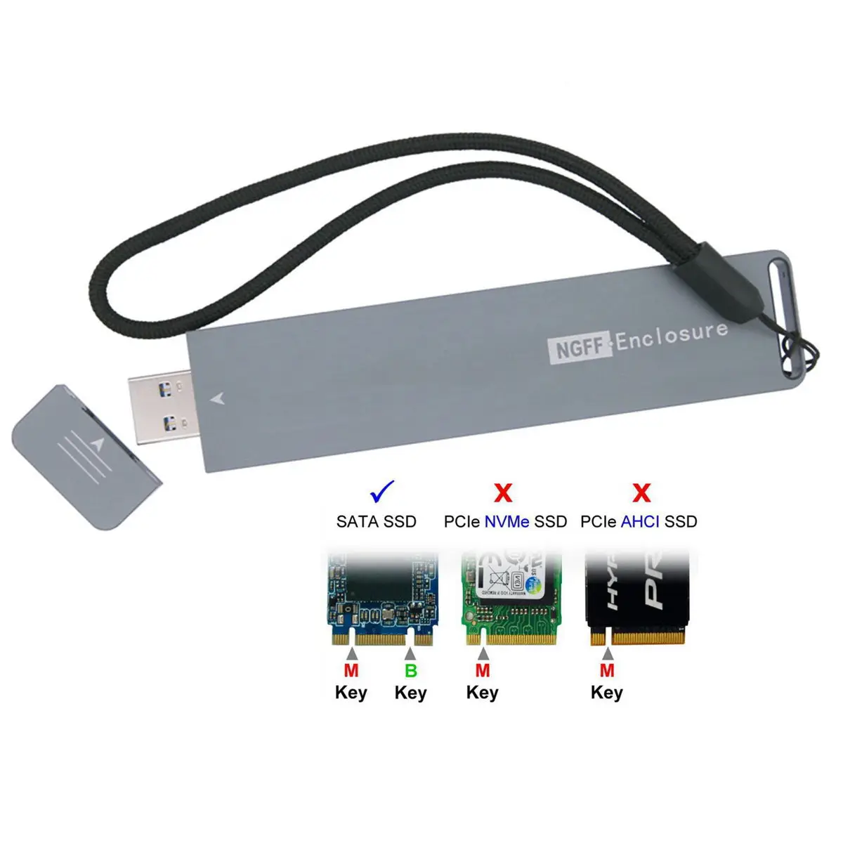 

USB 3.0 External PCBA Conveter Adapter Card Flash Disk Type to B/M-key NGFF M2 SSD