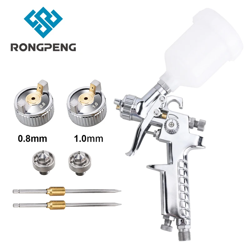 Industrial LVLP Spray Gun RONGPENG R100 0.8/1.0mm Nozzle Gravity