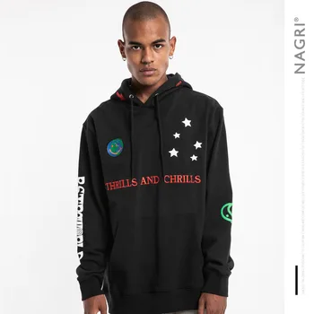 

Tide Brand Men's Clothing Peace Anti-war Smile Earth Autumn and Winter Men and Women Loose Hooded Men's Sweatshirts