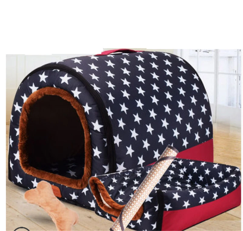 Кровать для домашних животных, кошек, собак, мягкая кровать, дом, водонепроницаемый, покрытый для больших собак(M-3XL) F32 - Цвет: Black red