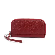  Fashion Flowers Women Wallet Genuine Leather Zipper Wristlet Bag Big Capacity Lady Clutch Coin Purse Long Mobile phone purses 