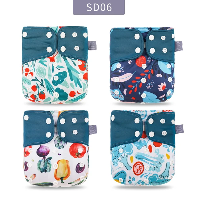 Elinfant Panties Baby Diapers Reusable Nappies 4 Pcs/Set New Fashion Style Mother Kids Waterproof  Pocket Diaper All In One Size SD06-only diaper
