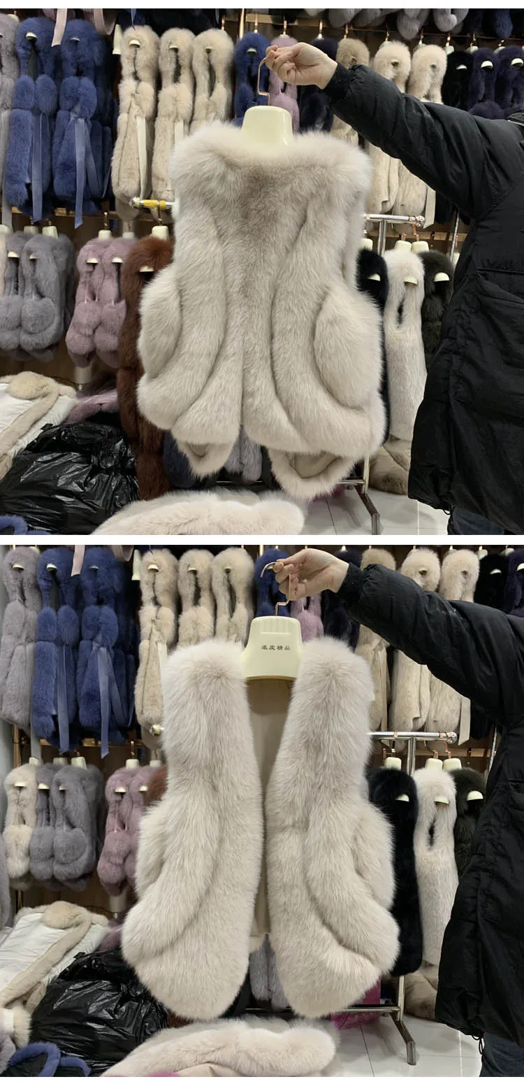 Новинка,, женский жилет из искусственного меха, пальто, зимняя куртка, без рукавов, манто, femme hiver