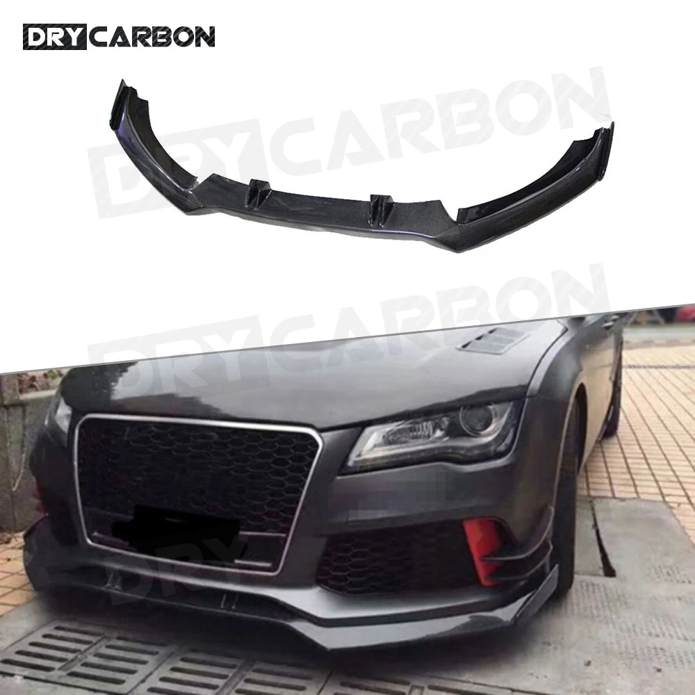 In Fibra Di Carbonio Paraurti Anteriore Labbro Mento Spoiler Per Audi A6 Rs6 A7 Rs7 2012-2018 Testa Labbro Mento Car Styling Body Kit Accessori