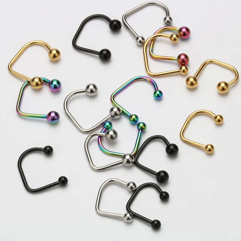 1Pc Sexy Lip Ring Ear Stud Rainbow Cool Punk Sfera In Acciaio Inossidabile Top Lippy Loop Lip Monroe Labret Ring Jewelry Body Piercing
