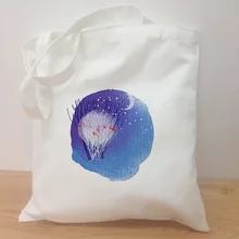 Цветная синяя серия печать Холщовая Сумка для покупок модная сумка для ежедневного использования Эко сумка моющаяся сумка многоразовая переработанная