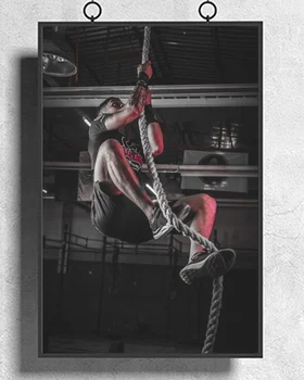 

Fitness Bodybuilding Man Strong Muscles Equipment Exercise 2 Wall Sticker Silk Fabric Poster Art Indoor Decor Bright