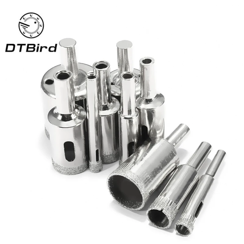 10Pcs Diamond Coated Core Hole Saw Drill Bit Set For Tile Glass 3-50mm For Tile Ceramic Glass Dremel Accessories Bead Marble