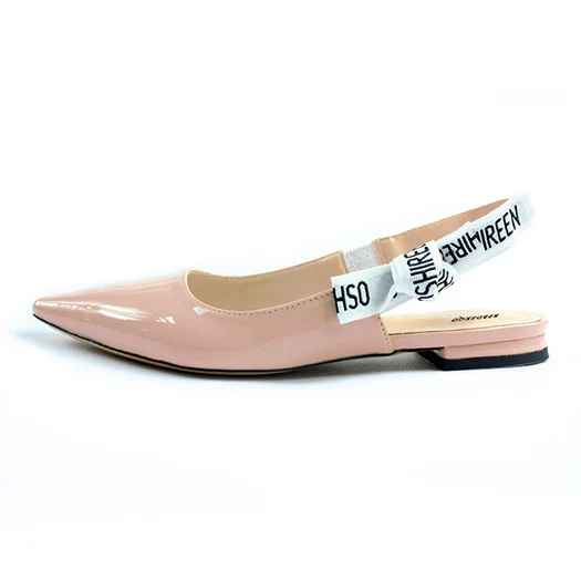 Pink Flats В горошек новинка меш туфли на низком каблуке Указательный палец Размер 4 34 насосы Slingback черный средняя пятка стилет галстук-бабочка сандалии новая Лето китайская мода Китай - Цвет: Pink Flats