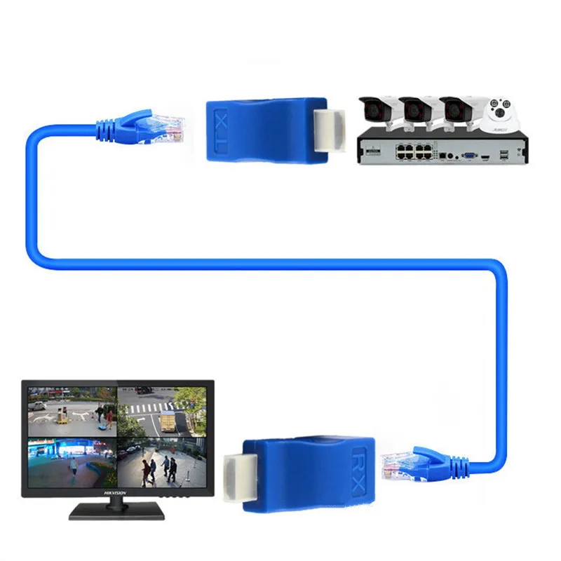 HDMI удлинитель 4K RJ45 Порты LAN сеть HDMI Расширение до 30 м по CAT5e/6 UTP LAN Ethernet кабель для HDTV HDPC