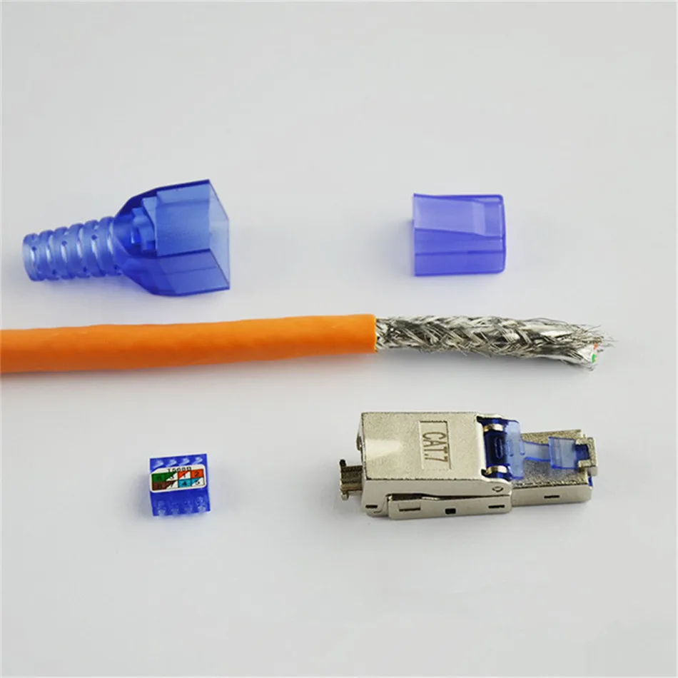 CAT7 rj45 разъем Ethernet штекер Rj45 кристальная головка CAT 7 экранированный 10G сетевой