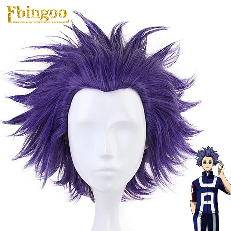 Ebingoo Boku no Hero Academy Shinsou Hitoshi Shinso парик косплей костюм мой герой Academy короткие фиолетовые синтетические парики+ парик шапка