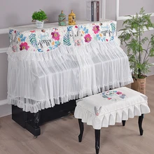 Скандинавский кружевной чехол для пианино Мультфильм Печать чехол для пианино половина Пылезащитный колпак Копилка «пианино»